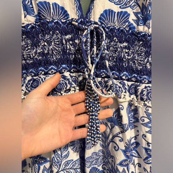 Farm Rio Shell Garden Cotton Ruffle Maxi Dress, NWT - Picture 5 of 8